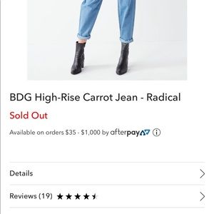BDG high-rise carrot jean